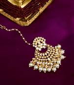 Gold pearl maang tikka