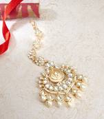 Gold pearl maang tikka