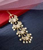 Gold pearl maang tikka