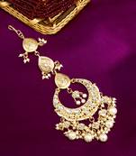 Gold pearl maang tikka