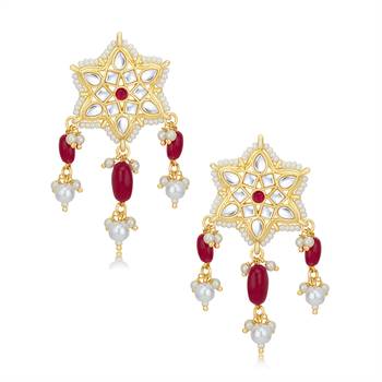 Maroon pearl necklace sets 4