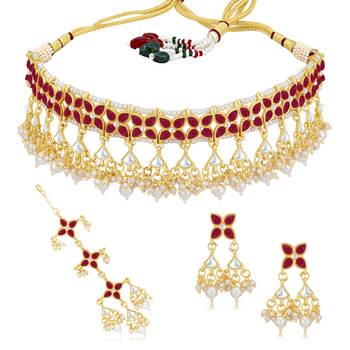 Red pearl necklace sets 2