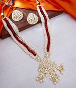 Maroon pearl necklace sets