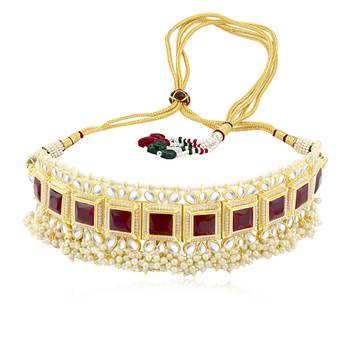 Maroon pearl necklace sets 3
