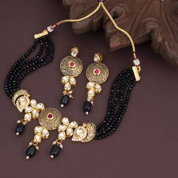 Black pearl necklace-sets 1