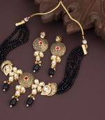 Black pearl necklace-sets