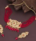 Maroon pearl necklace sets