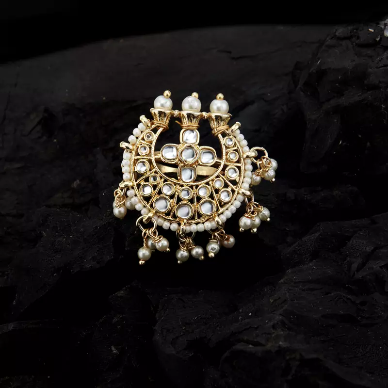 Gold pearl rings