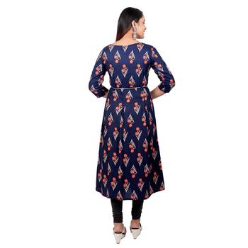 Navy-blue printed cotton kurtas-and-kurtis 2