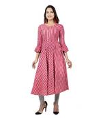 Red printed cotton kurtas-and-kurtis