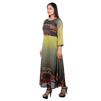 Green printed rayon kurtas-and-kurtis 3