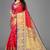 Red woven banarasi saree with blouse