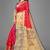 Red woven banarasi saree with blouse
