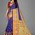 Blue woven banarasi saree with blouse