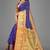 Blue woven banarasi saree with blouse
