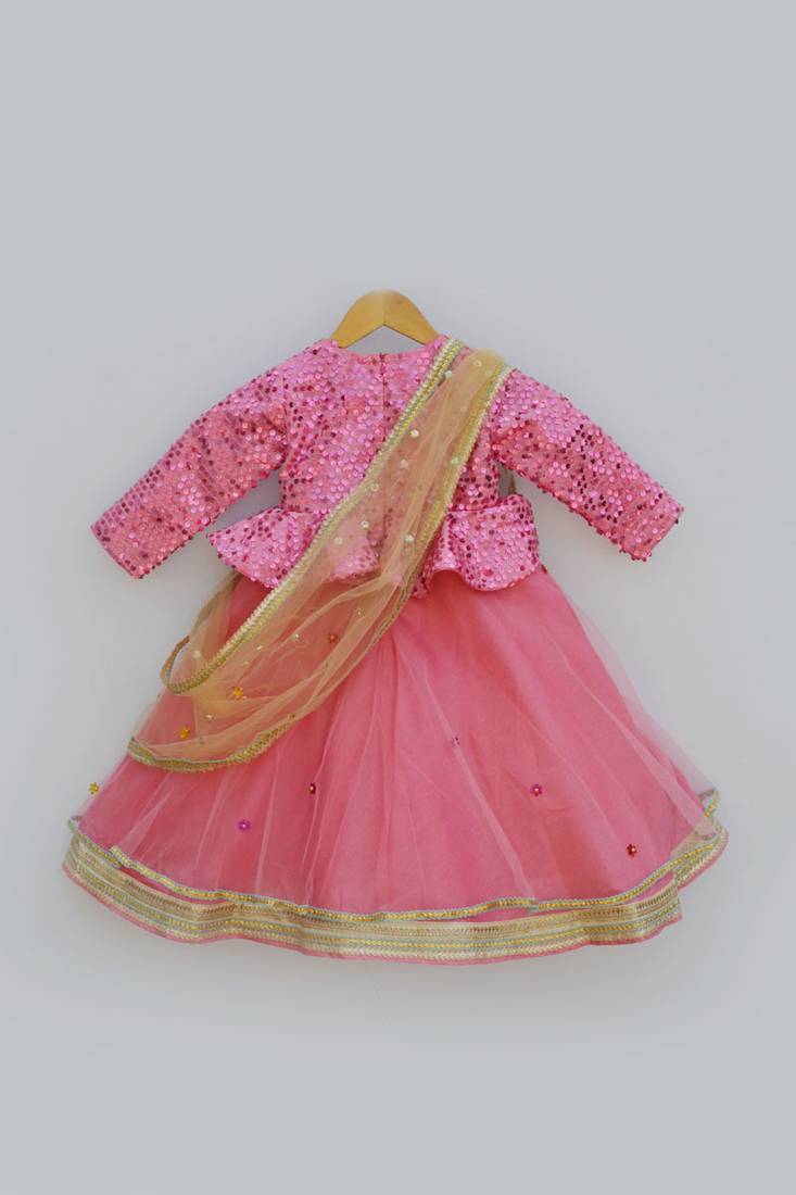 Pink Sequence Anarkali