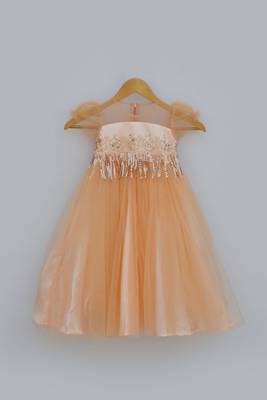 Peach Embroidery Gown 1