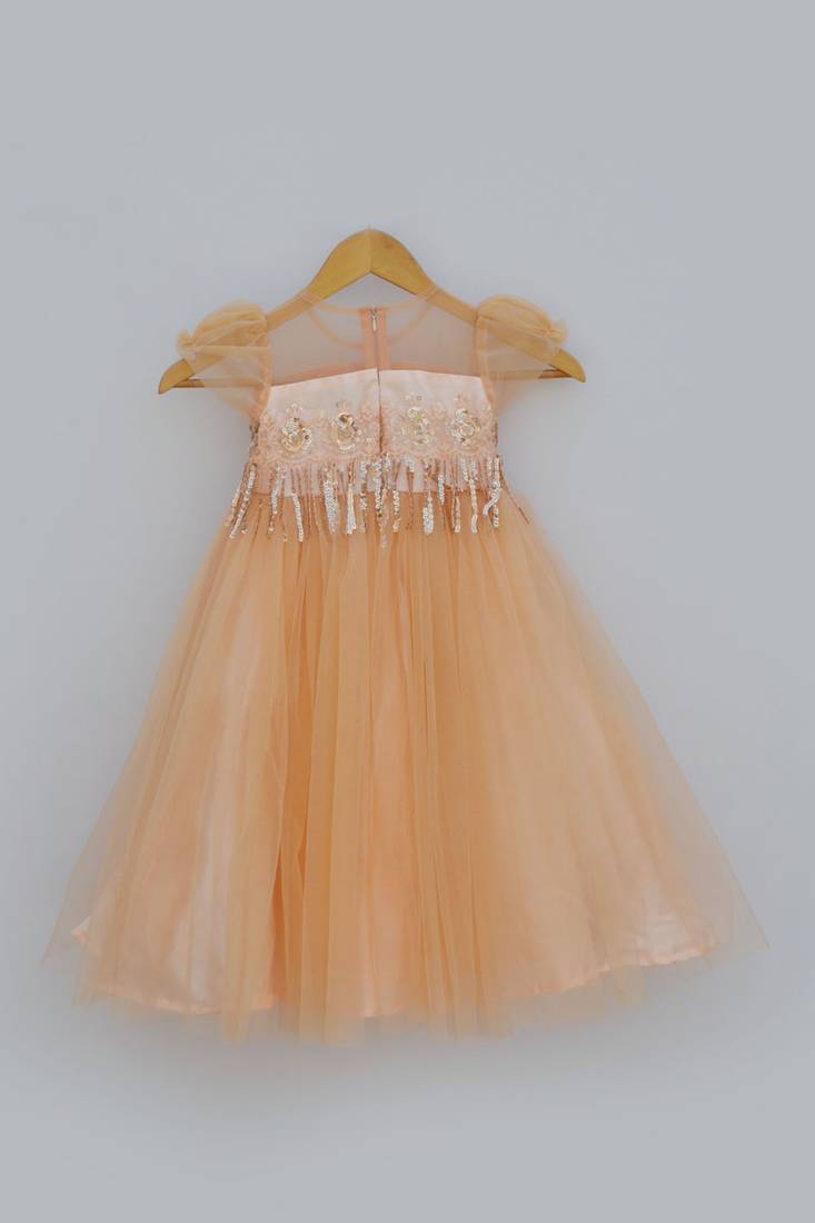 Peach Embroidery Gown