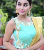 Aqua Green raw Silk Designer Blouse