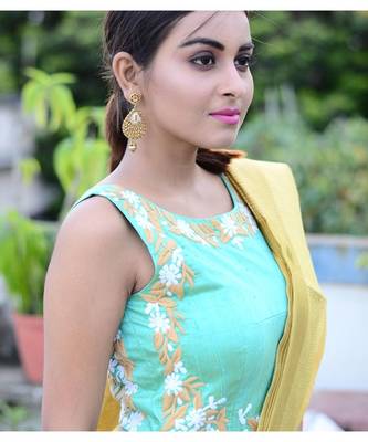 Aqua Green raw Silk Designer Blouse 3