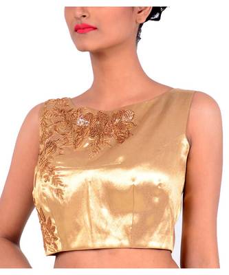 Gold Tissue with Dabka Hand Embroidery 3