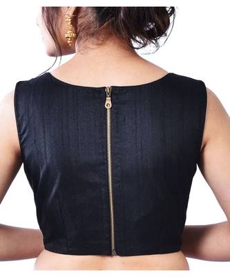 Black Raw Silk Designer Blouse 2