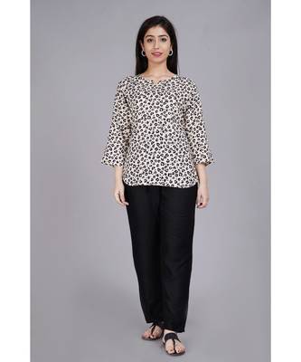 Tiger Printed Top with Black Pants 1