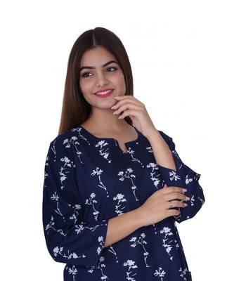 Indigo Rayon Printed top with Pocket 3