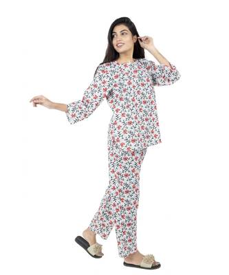 Red Floral Print Pyjama set 1