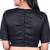 Black Raw Silk Solid peter pan collar Designer Blouse