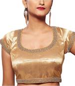 Gold Tissue With Moti Lace Blouse
