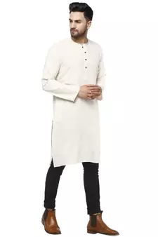 White PLAIN Cotton KURTA 