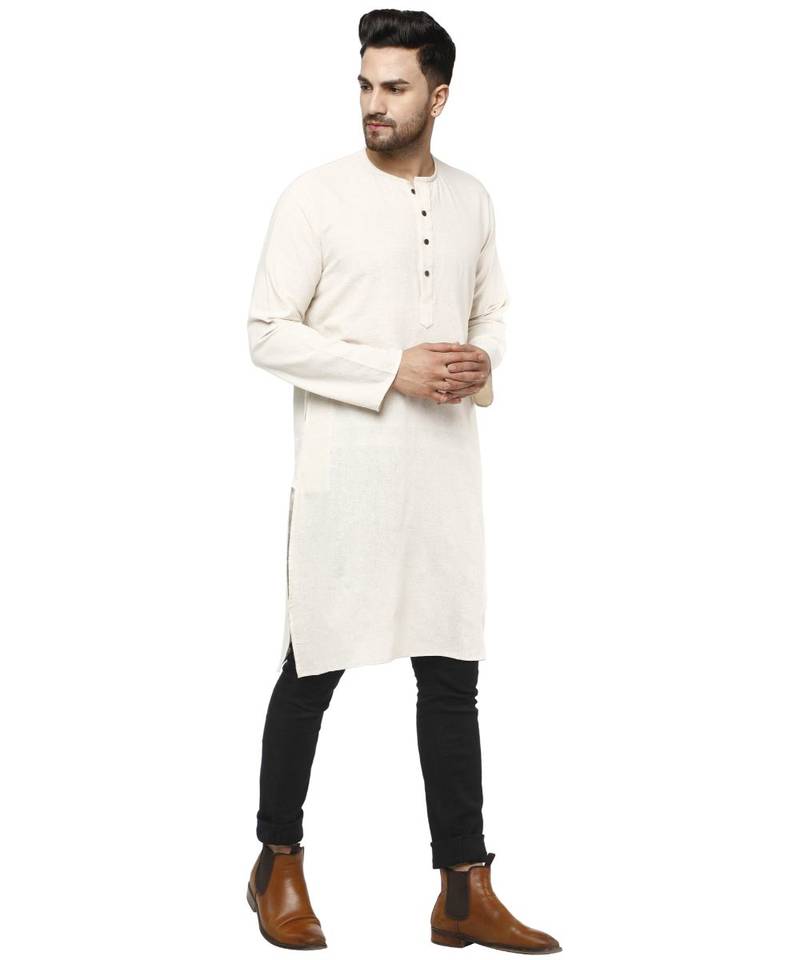 White PLAIN Cotton KURTA 