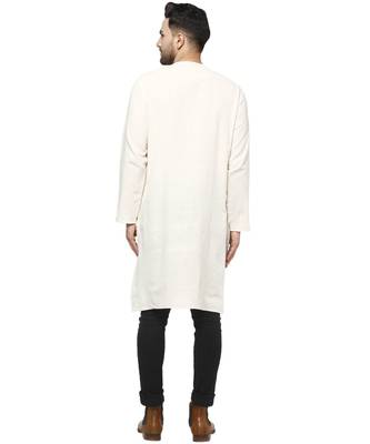 White PLAIN Cotton KURTA  4