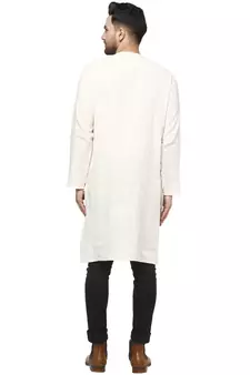 White PLAIN Cotton KURTA 