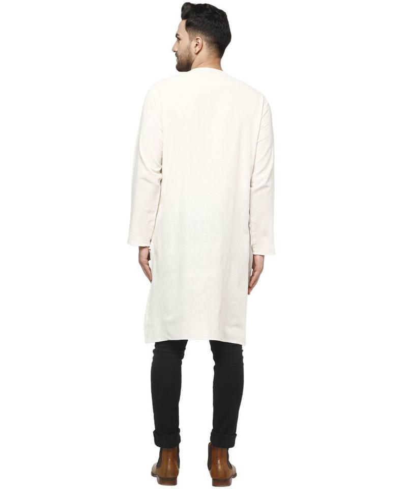 White PLAIN Cotton KURTA 