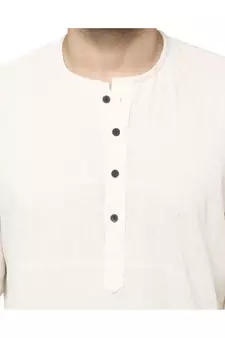 White PLAIN Cotton KURTA 