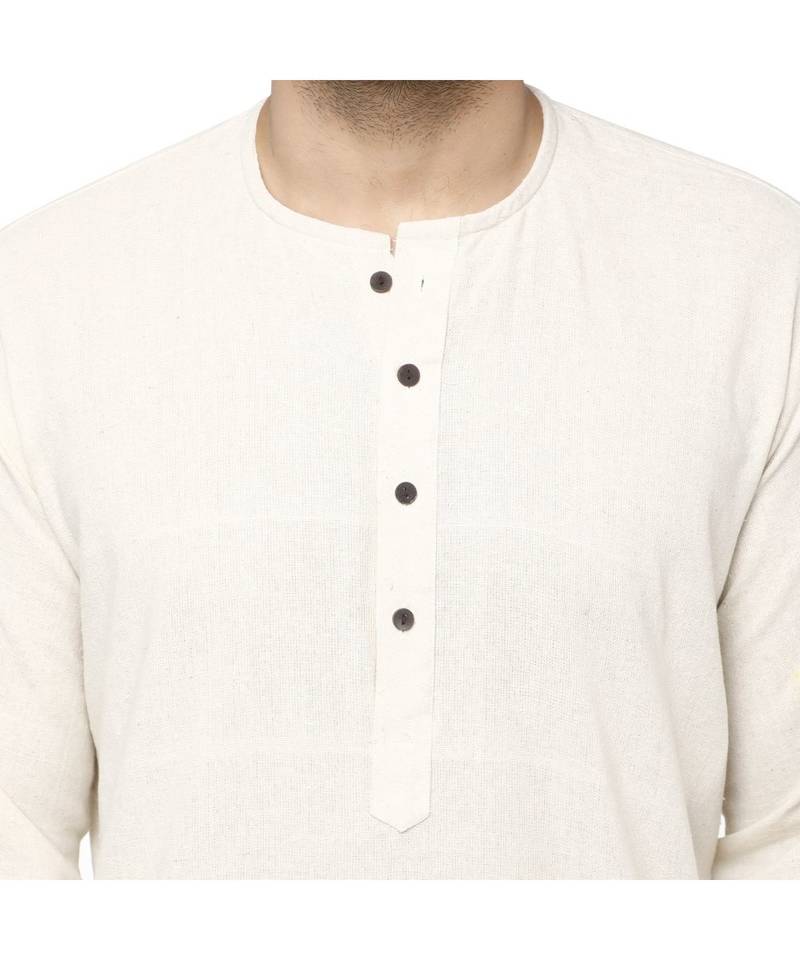 White PLAIN Cotton KURTA 