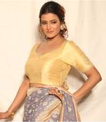 Gold Raw Silk Designer Blouse