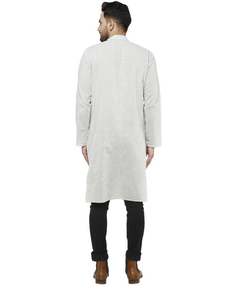 Grey PLAIN Cotton KURTA 