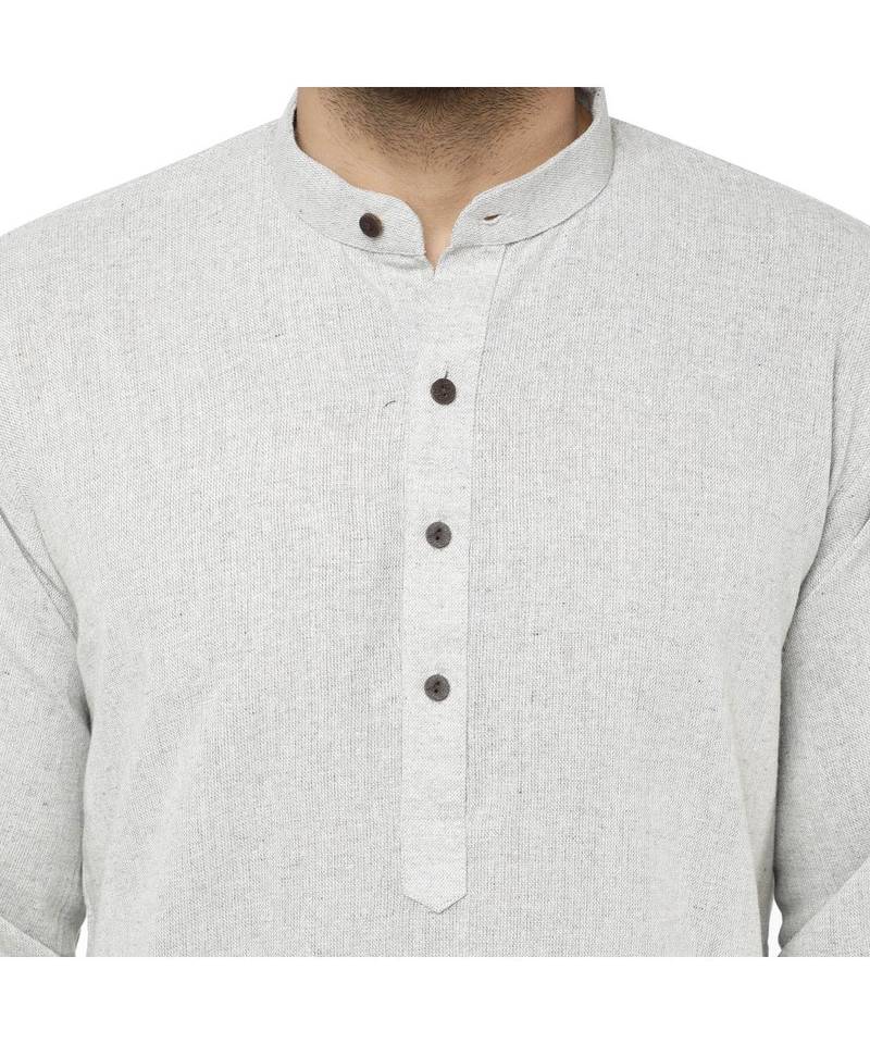 Grey PLAIN Cotton KURTA 
