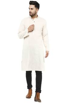 White PLAIN Cotton KURTA