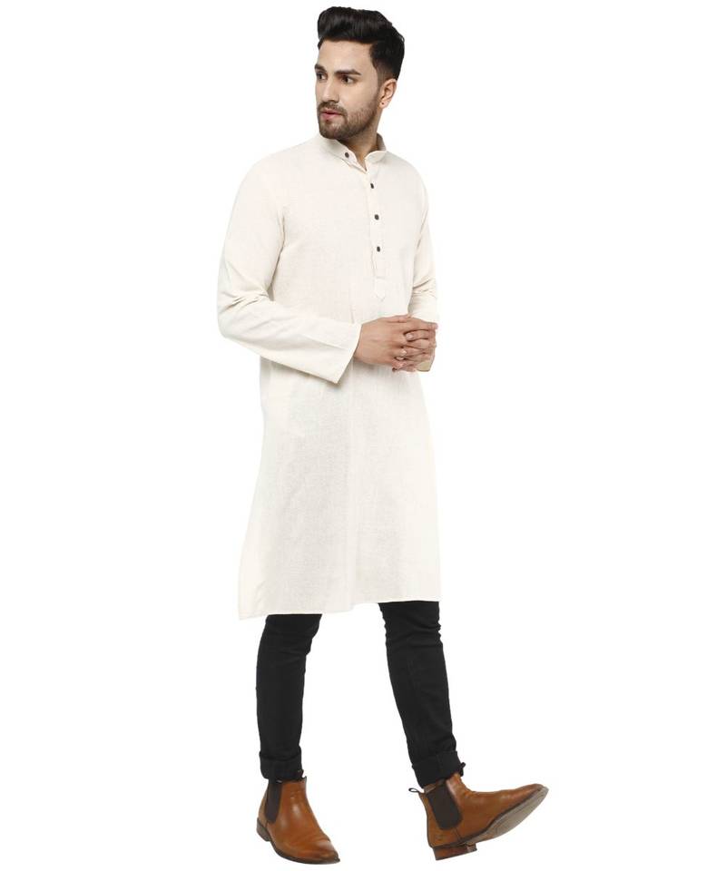 White PLAIN Cotton KURTA