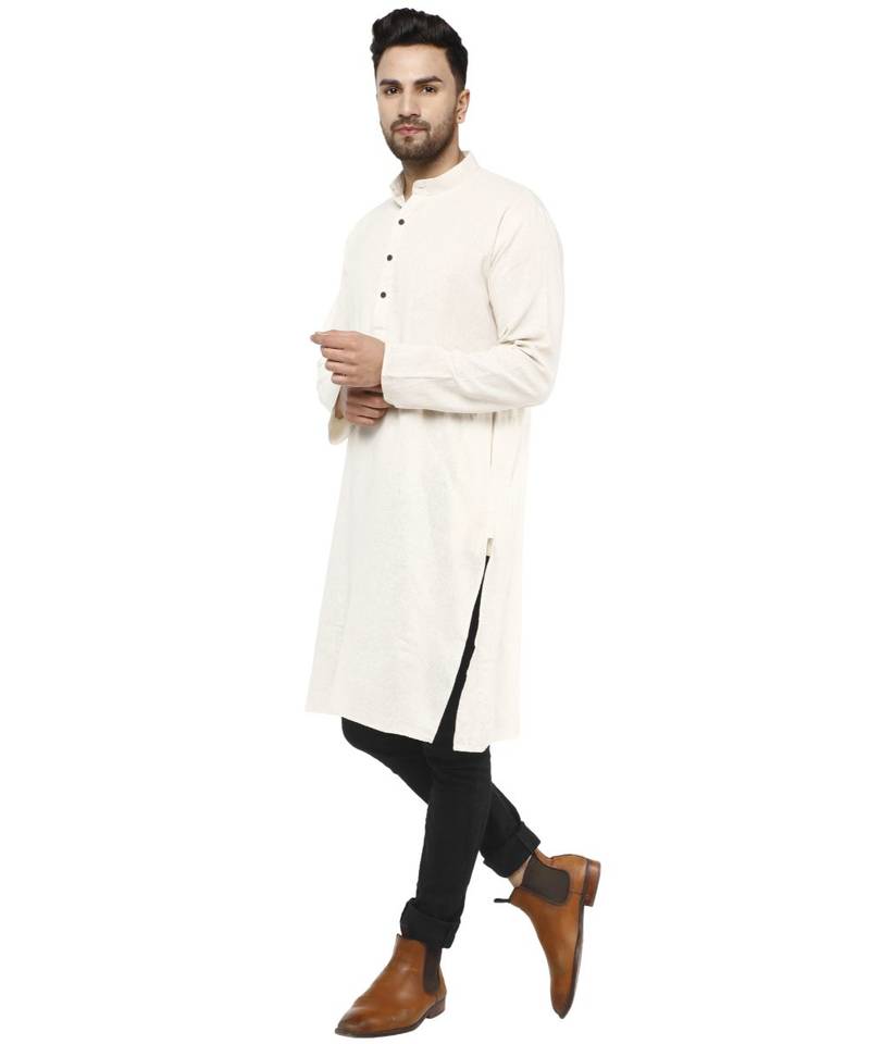 White PLAIN Cotton KURTA