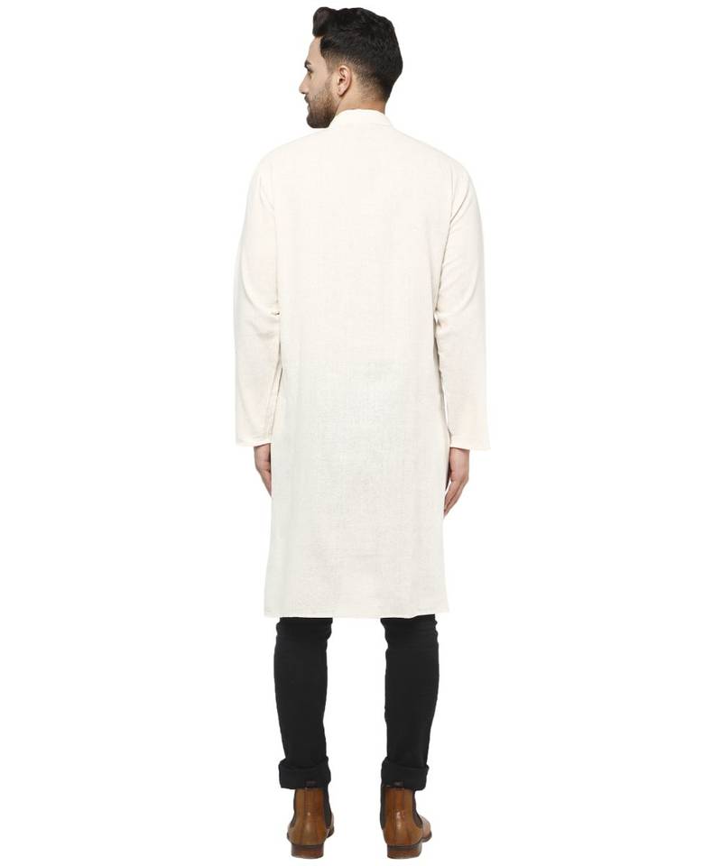 White PLAIN Cotton KURTA