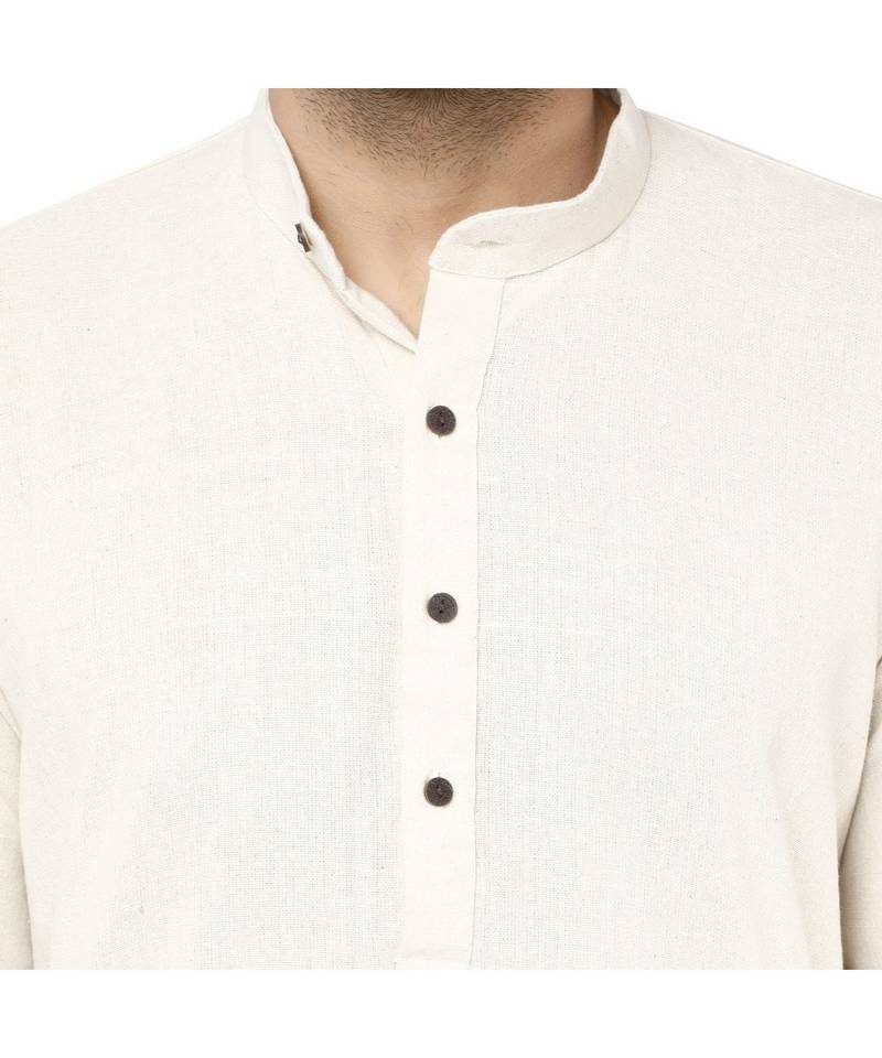 White PLAIN Cotton KURTA