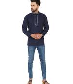 Blue PLAIN Cotton KURTA 