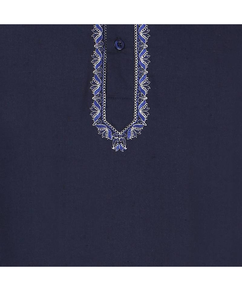 Blue PLAIN Cotton KURTA 