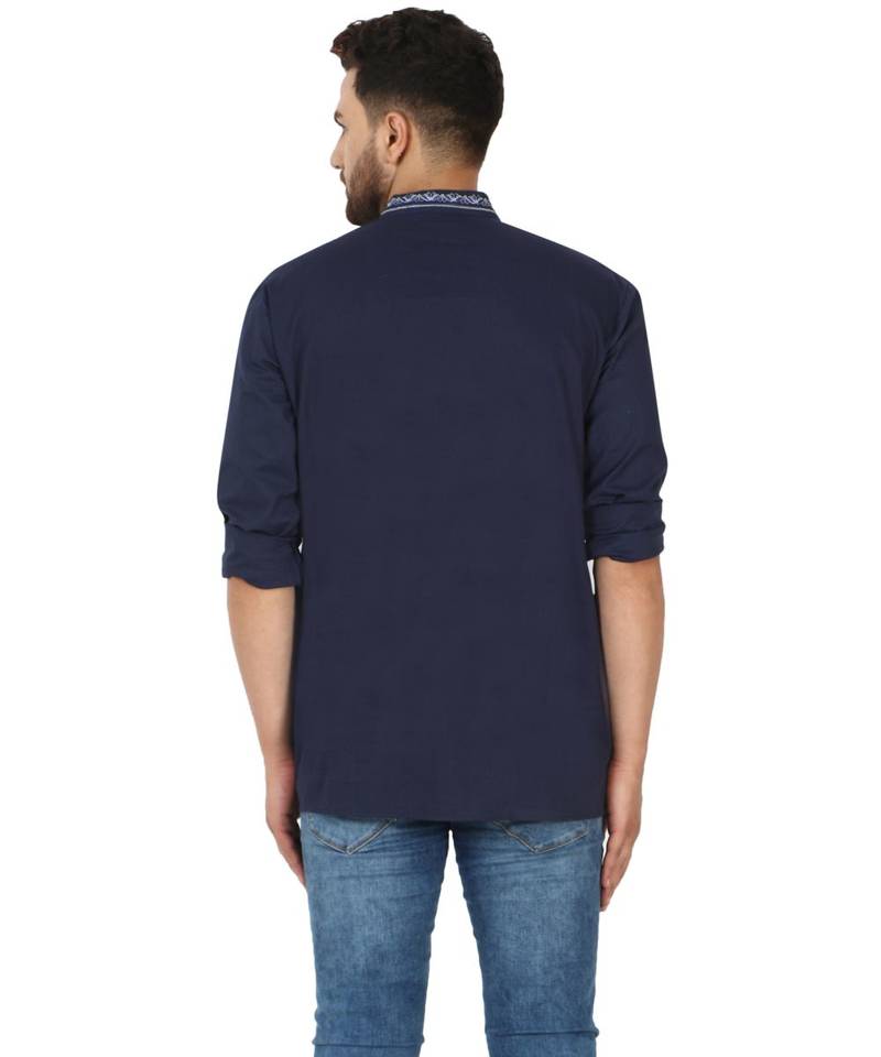 Blue PLAIN Cotton KURTA 