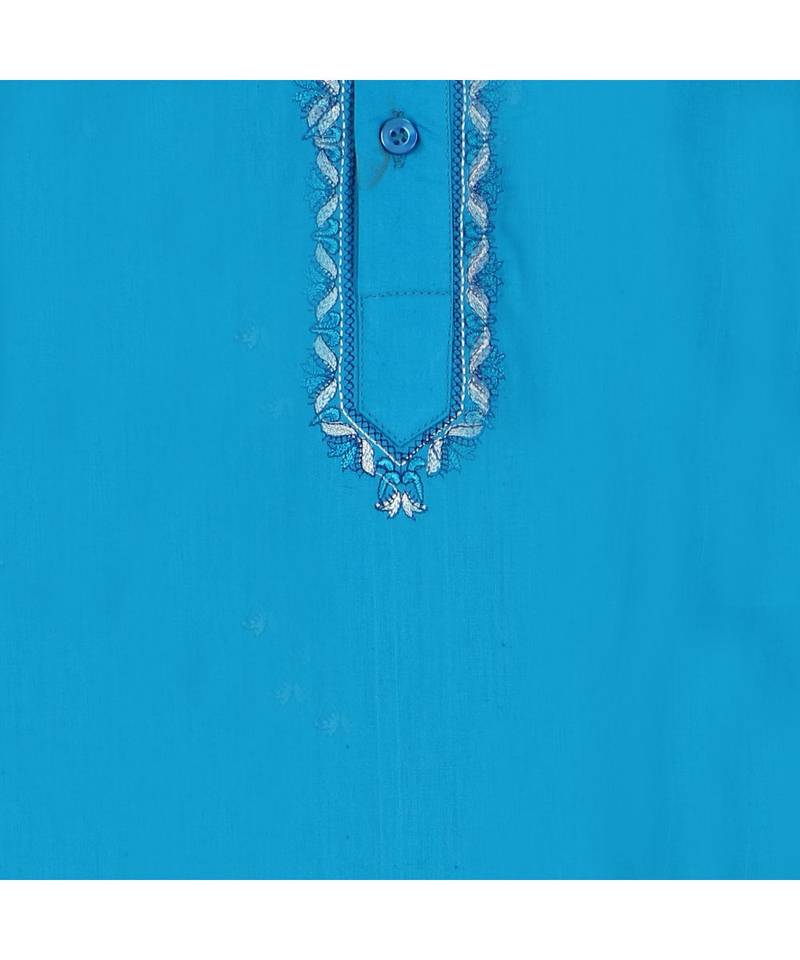 Blue PLAIN Cotton KURTA 